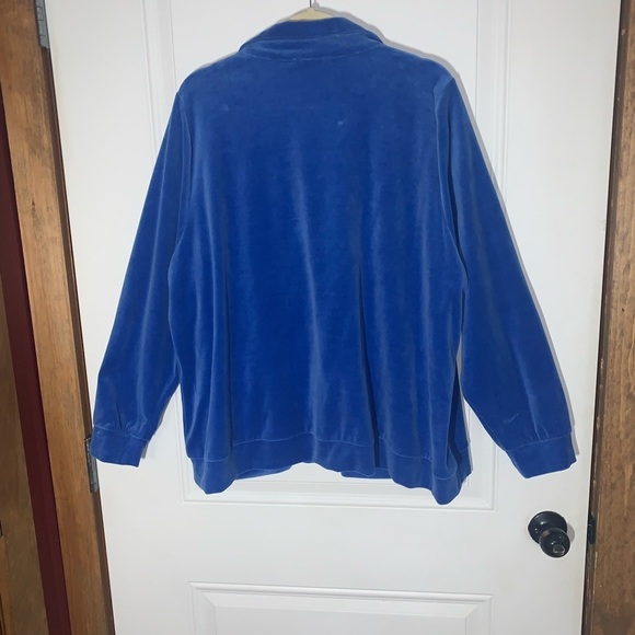 Draper's & Damon's Athleisure Track suit set Blue Velour Soft 3X Jacket 1X Pant - Picture 7 of 15